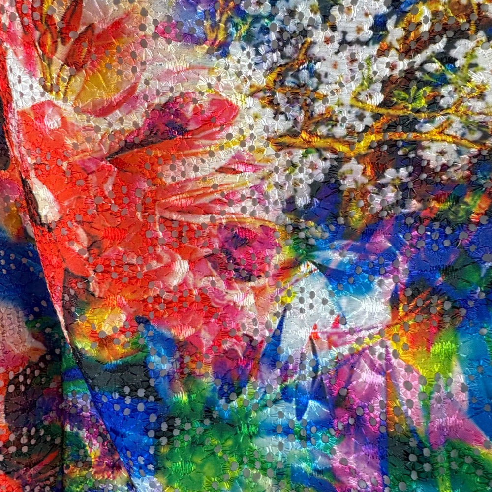 Leslie Fay Womens Floral Eyelet Shift Dress Multicolor Sleeveless Size 12 - Picture 2 of 5